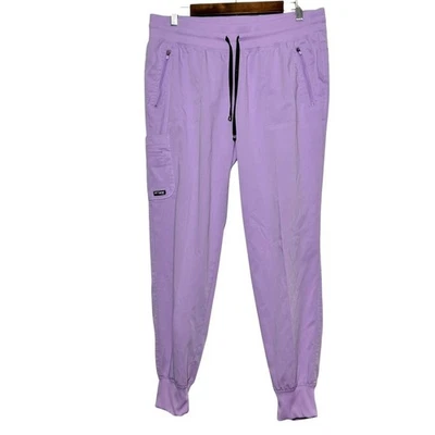 Pantalones Médicos GREYS ANATOMY Para Mujer Grandes Púrpura SPANDEX ELÁSTICO JOGGER Bolsillos Foto 1 de 4