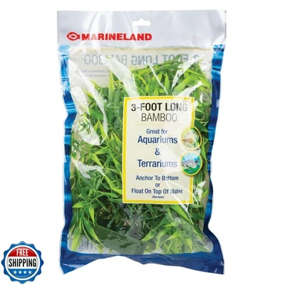 Planta de bambú de plástico Marineland de 3 pies, decoración para acuarios y terrarios Foto 1 de 4