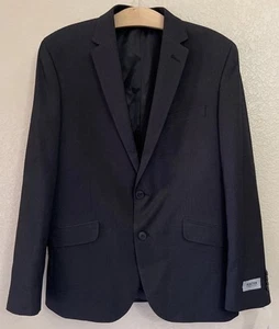 Reaction Kenneth Cole Men's Black Two Button Blazer Jacket Business Casual 40 S - Picture 1 of 11