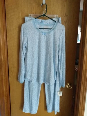 Croft & Barrow Juego de Pijama 2 Piezas Azul Suave Floral LS Para Mujer Talla Mediana Nuevo Foto 1 de 4
