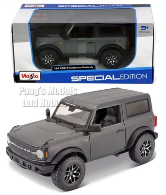 Ford 2021 Bronco Badlands 1/24 Scale Diecast Model  - Maisto - Dark Grey w/ BOX - Image 1 of 4