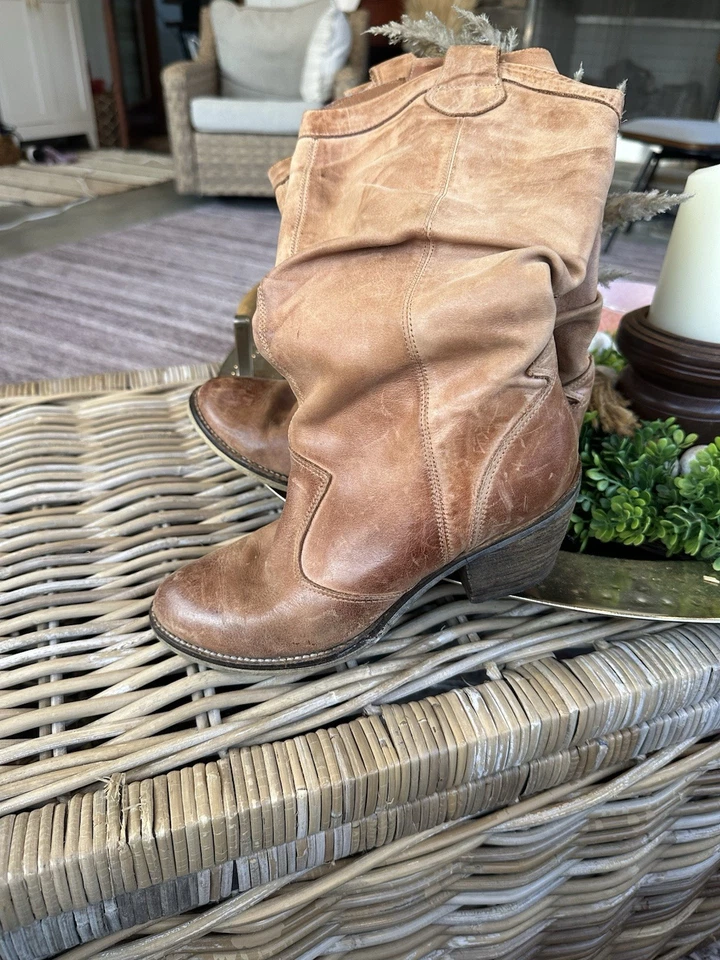 Aldo Depriest Tan Soft Leather Slouchy Cowgirl Women’s Boots 37 EU/ Size 6/6.5 - Image 1 of 4