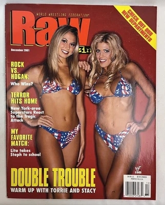 WWF RAW Magazine December 2001 TORRIE WILSON / STACY KEIBLER *Has Poster* - Image 1 of 4