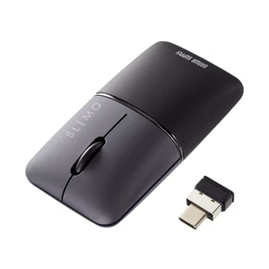 Silent wireless blue LED mouse SLIMO (rechargeable Type-C black) MA-WCBS310BK - Picture 1 of 9