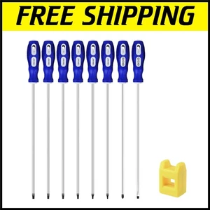 Professional 8-Piece Extra Long Screwdriver Set: Torx & Phillips with Magnetizer - Picture 1 of 9