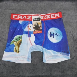 Star Wars Mandalorian Medium Crazy Boxer Briefs Baby Yoda Snowman Christmas - M - Picture 1 of 5