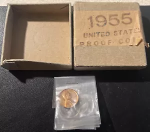 1955 US Silber Proof Set in OVP 1c-50c Münzen in Kunststoff Schön - Bild 1 von 7