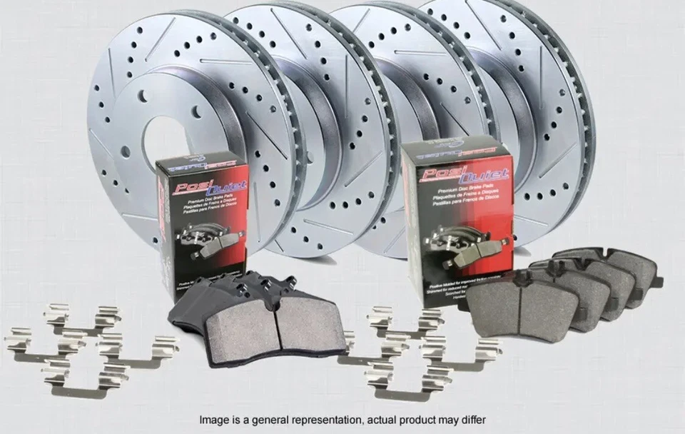 Rotores de freno de ranura F&R Brakenetic + pastillas de cerámica Hyundai Sonata Limited 2020 1,7 L Foto 1 de 1