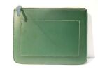 Graphic Image Large Green Leather zip Top Case  10"x7.5" New
