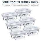 6Pcs Stainless Steel Chafing Dish Set 9.5Qt Food Warmer Bain Marie Chafer