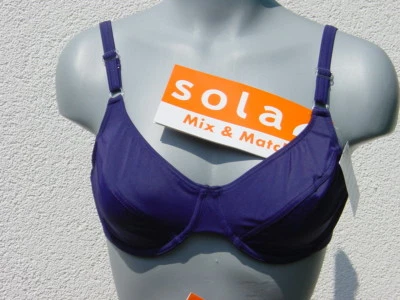 723C18-035 Solar Mix&Match BÜGEL Bikini BH Oberteil verst. Träger BLAU 36 Cup C - Bild 1 von 4