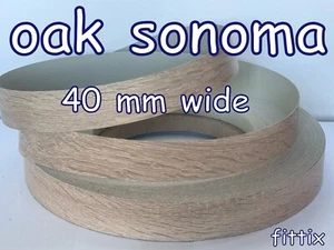 Hierro prepegado de melamina de 40 mm de ancho en cinta de borde/bandas de borde roble Sonoma - Imagen 1 de 2