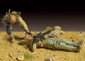 Maßstab 1:35 Modern Combat Rescue Szene Resin Modellbausatz Militär Diorama Figuren - Bild 1 von 3