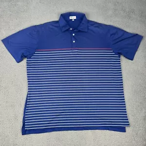 Peter Millar Summer Comfort Shirt Men Extra Large Blue White Stripe Golf Polo - Picture 1 of 11