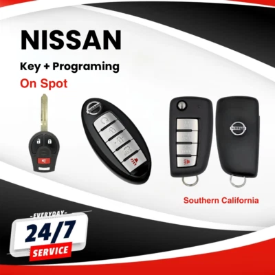 NISSAN Key + Programming Service All Keys Lost, or Add a key, ON SPOT.    SOCAL - Image 1 of 2