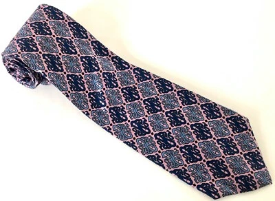 Corbata de seda para hombre Turnbull & Asser azul marino, rosa, azul EC Foto 1 de 4
