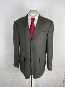 Versini Men's Grey/Green Textured Silk/Wool Blazer 42R $415