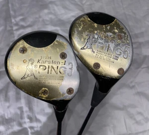 Ping Karsten Vintage RH 3 & 5 Golf Fairway Woods Steel Shafts Original Grips - Picture 1 of 7