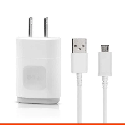 NEW OEM Original LG Premium microUSB Wall Charger w/ Data Cable for G2 G3 Flex - Image 1 of 2