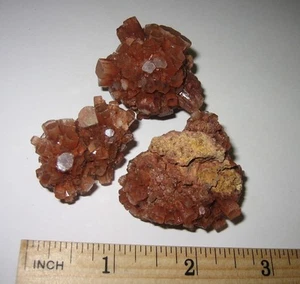 3 NATURAL ROUGH 1.5"- 1.6" RED ARAGONITE CRYSTAL CLUSTERS FROM MOROCCO 92.1grams - Bild 1 von 8