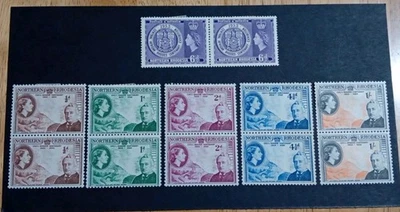 Northern Rhodesia QEII 1953 Stamps Rhodes Centenary Mint MM Pairs. F39 - Image 1 of 4