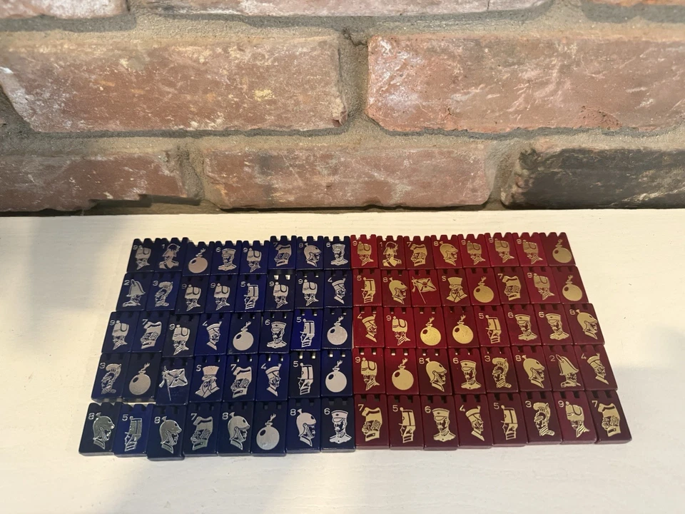 Stratego 80 Replacement Pieces 40 Red & 40 Blue 1961 MB - Image 1 of 4