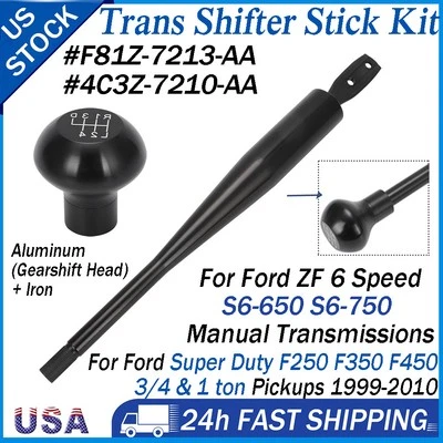 For Ford Super Duty F250 F350 ZF 6 Speed Shifter Stick Kit w/ Knob S6-650 S6-750 - Image 1 of 4