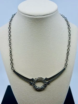 Collar de cadena Carolyn Pollack de plata esterlina calada y texturizada Foto 1 de 4