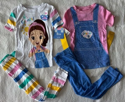 NWT Lot Of 2 Ms. Rachel Girls 5T Pajama Set PJ Short Long New Foto 1 de 4