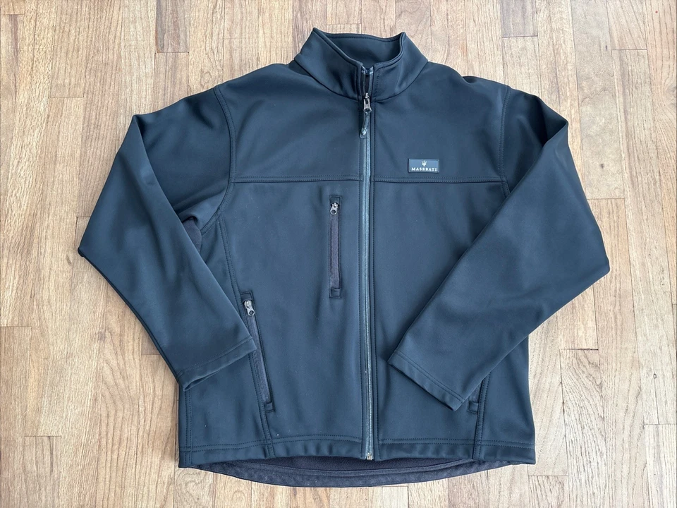 Chaqueta Maserati Hombre’s Pequeña Suave She’ll Negra Cremallera Completa Hecha en Canadá Bolsillos Raros Foto 1 de 4