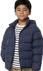Uniqlo Kinder Jungen marineblau PUFFTECH waschbar Parka gesteppte gefütterte Jacke Größe 13 neu mit Etikett - Bild 1 von 8