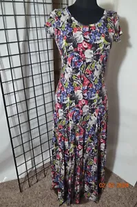 LAUREN Ralph Lauren short sleeve Fit / Flare Floral Midi Dress Size M - Picture 1 of 9