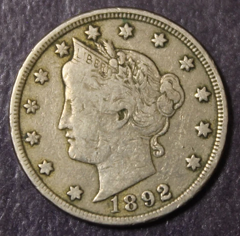 1892 Liberty Nickel VF........................Lot 9772 Cover