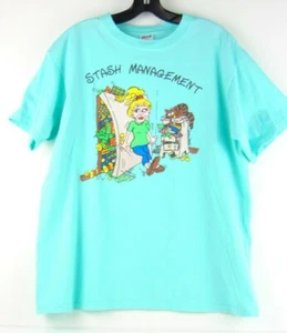Anvil Turquoise Stash Management T-Shirt Womens L - Picture 1 of 8