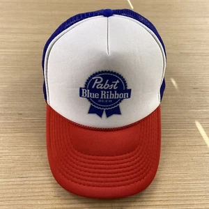 Otto Collection Hat Mens Snapback Read White Pabst Blue Ribbon Beer Trucker Cap - Picture 1 of 12