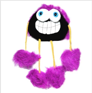 Dan Brechner Fuzzy Monster Plush Sitter Googly Eyed Hanger 1980s Purple RARE! - Picture 1 of 11