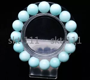 10mm Genuine Natural Green Morganite Gemstone Round Bead Bracelet AAA - Picture 1 of 6