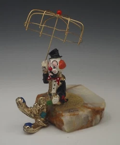 RON LEE 1984 CLOWN PEE WEE UMBRELLA BEVERAGE CAN RAINY DAY BLUES FIGURINE - Picture 1 of 9