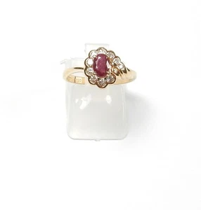  Diamond and Ruby  18 Carat Gold Ring  Engagement cluster - Picture 1 of 1