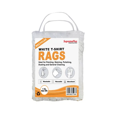 SUPREMEPLUS Cotton White Knit Cleaning Cloth – Shop Bulk Rags Multipurpose - Bags
