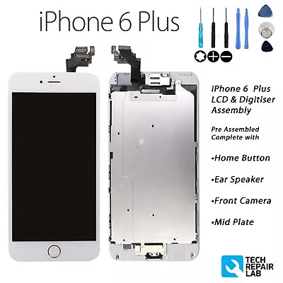 iPhone 6 Plus Retina LCD & Digitiser Touch Screen Full Assembly with Parts WHITE - Image 1 of 4