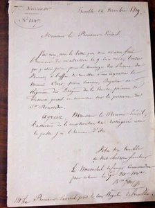 LE GENERAL BARON MIOT au sujet de la mise à disposition d'un soldat prisonnier - Picture 1 of 1