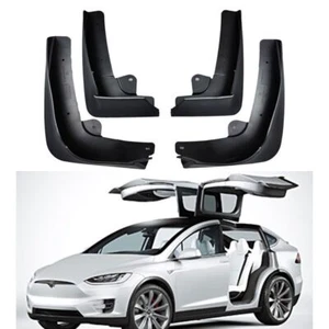 Mud flaps Mudguards Fenders Splash Guards Black Fits for Tesla Model X 2015-2023 - Picture 1 of 13