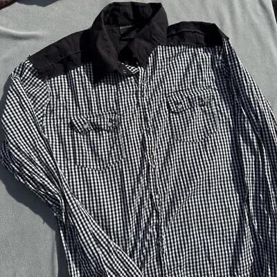 Vintage Blac Label Shirt Mens Button Up Pearl Long Sleeve Black 90s Y2K - Image 1 of 4