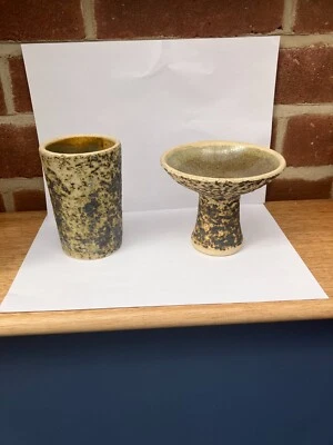 Mid-Century Pottery Pieter Groeneveldt Candleholder & Vase Brutalist - Image 1 of 4