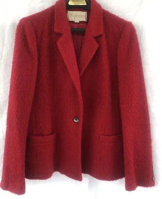 John Meyer Women’s Lined Red Wool Blazer Jacket Size 10 - Image 1 of 4