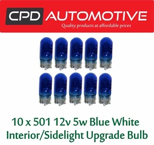 Lampadine interne 10x501 blu xenon alogene canbus laterali n. Piatto T10 - Foto 1 di 2