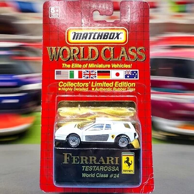Matchbox Clase Mundial Ferrari Testarosa #24 Blanco Diecast Car 1990 Serie III Foto 1 de 4