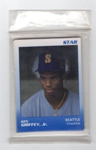 1989 Star Co. Ken Griffey Jr set 11 carte retro giallo sigillate RARO sigillato in fabbrica - Foto 1 di 2