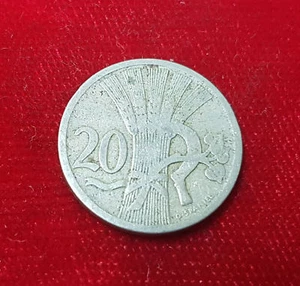 20 Haleru Heller 1921 Coin Münze Tschechien Tschechoslowakei Kornähren Sichel - Picture 1 of 2